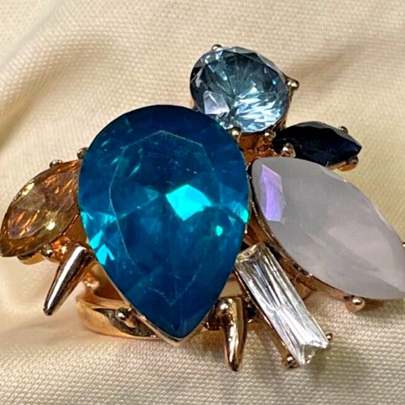 Beautiful Erickson Beamon Rocks Green Ring Size 6 #205211682203